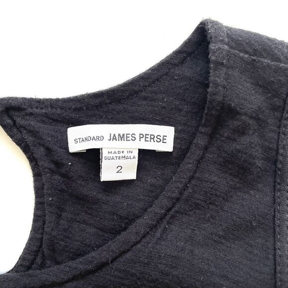 James Perse Women’s Double Layered Shift Dress Black Sleeveless Soft - Picture 3 of 12